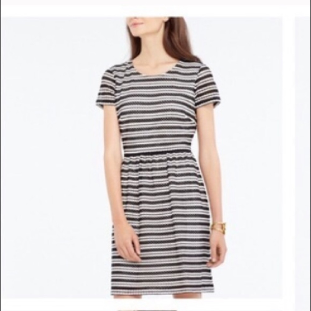 Ann Taylor eyelet dress black and white